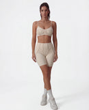 Seamless Matching Workout Set — Sculpting Bra Top & Bike Shorts
