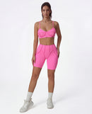 Seamless Matching Workout Set — Sculpting Bra Top & Bike Shorts