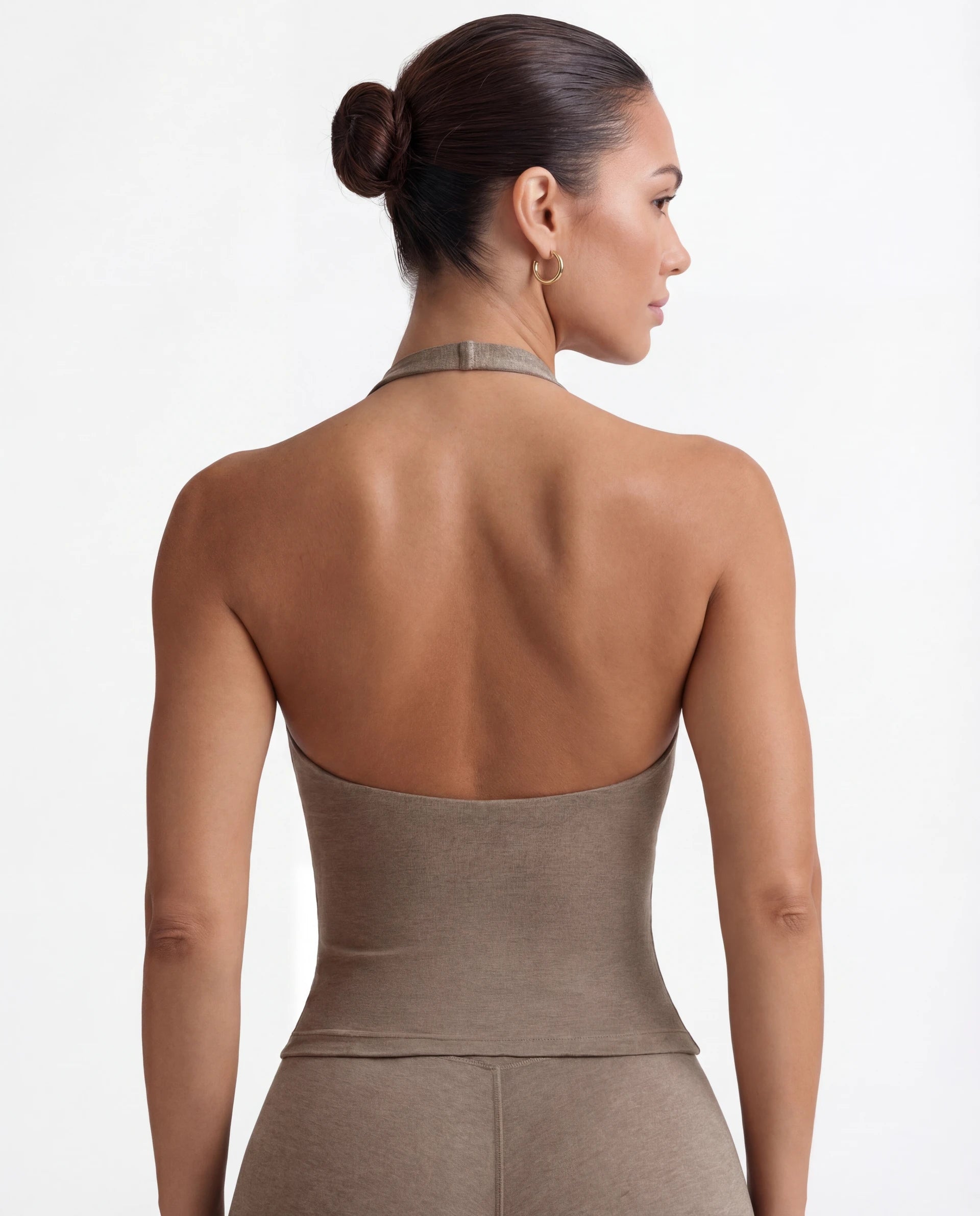 Halter Neck Push-Up Sports Bra for Women — Open Back