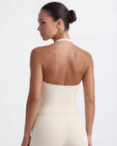 Halter Neck Push-Up Sports Bra for Women — Open Back