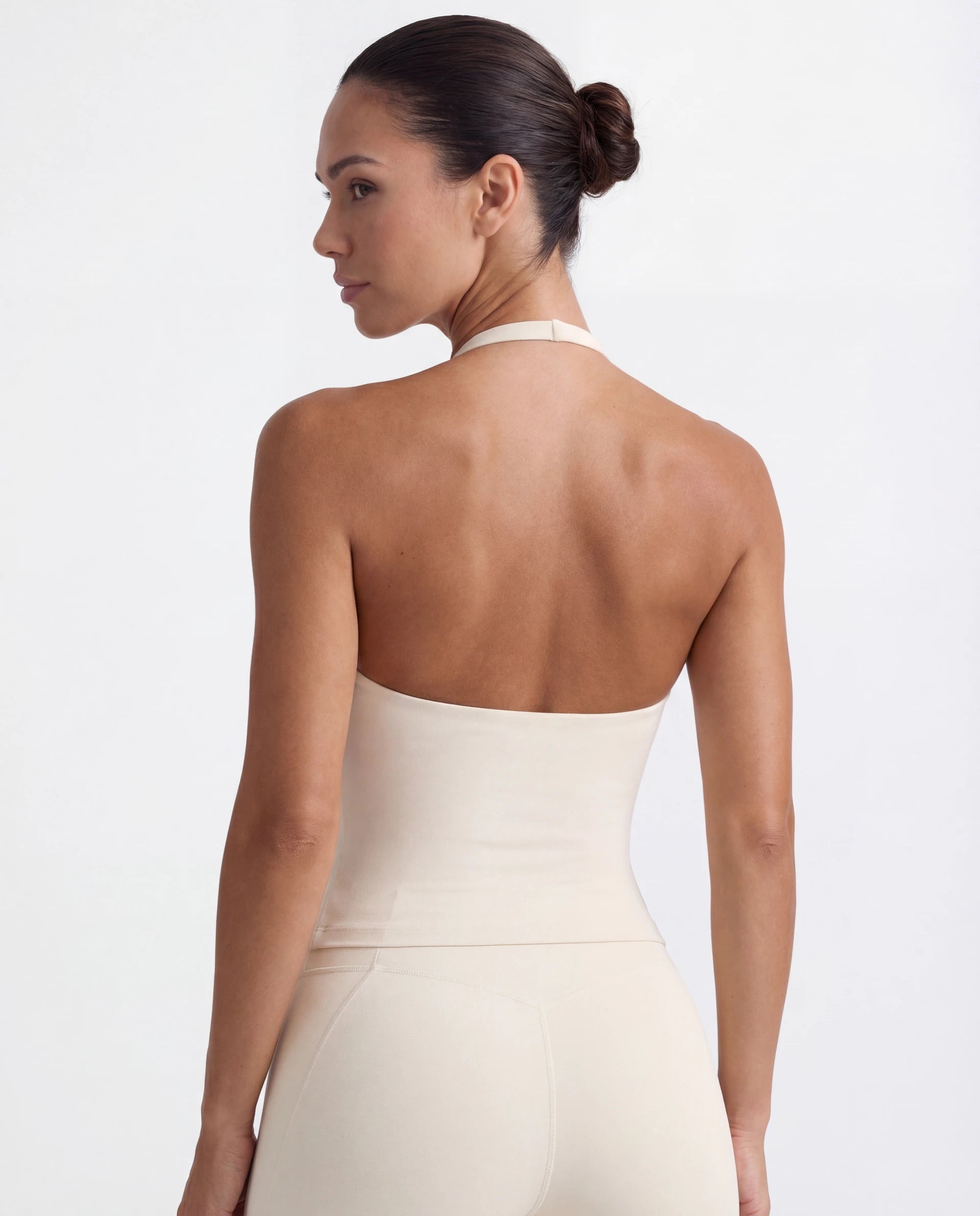 Halter Neck Push-Up Sports Bra for Women — Open Back
