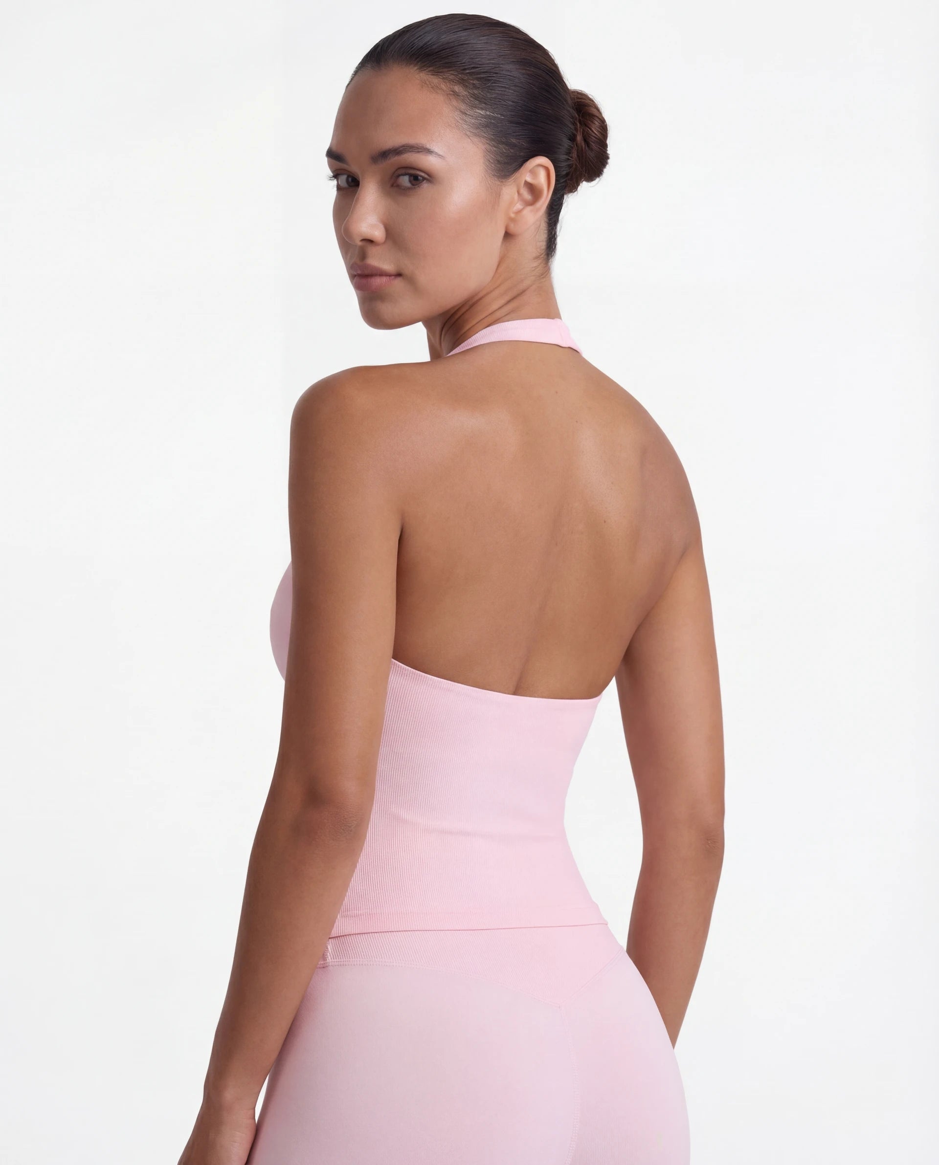Halter Neck Push-Up Sports Bra for Women — Open Back