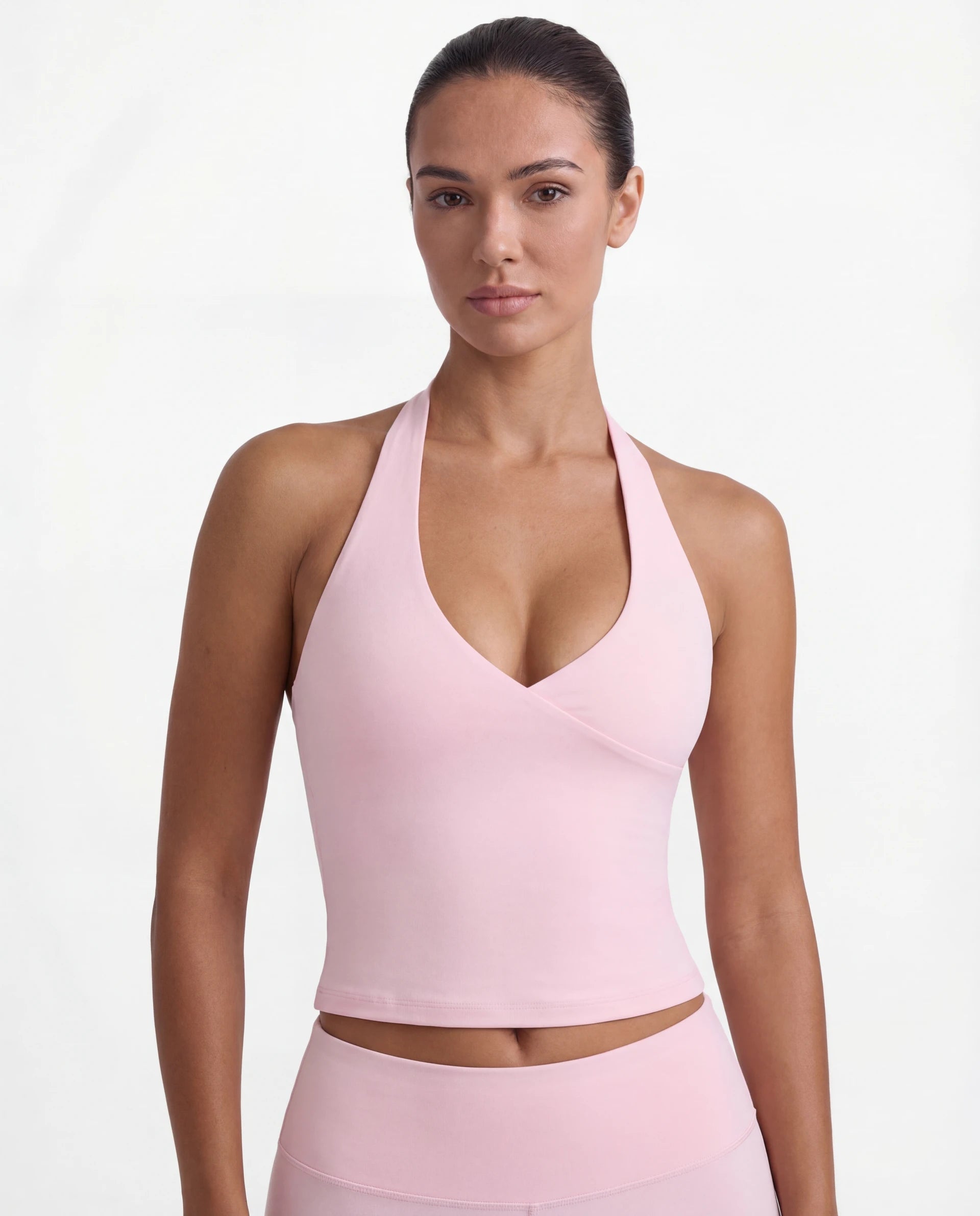 Halter Neck Push-Up Sports Bra for Women — Open Back