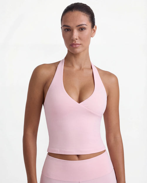Halter Neck Push-Up Sports Bra for Women — Open Back