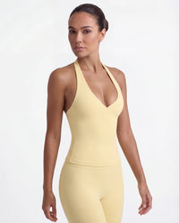 Halter Neck Push-Up Sports Bra for Women — Open Back