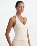 Halter Neck Push-Up Sports Bra for Women — Open Back