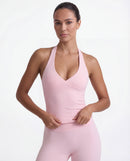 Halter Neck Push-Up Sports Bra for Women — Open Back
