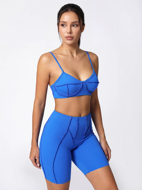 Seamless Matching Workout Set — Sculpting Bra Top & Bike Shorts