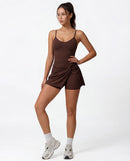 Twisted-Front Sleeveless Yoga Jumpsuit for Women — Built-In Bra