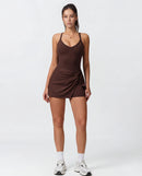 Twisted-Front Sleeveless Yoga Jumpsuit for Women — Built-In Bra