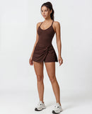 Twisted-Front Sleeveless Yoga Jumpsuit for Women — Built-In Bra