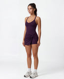 Twisted-Front Sleeveless Yoga Jumpsuit for Women — Built-In Bra