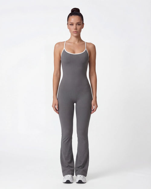 Open-Back Flare Leg Jumpsuit