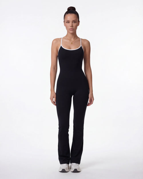 Open-Back Flare Leg Jumpsuit