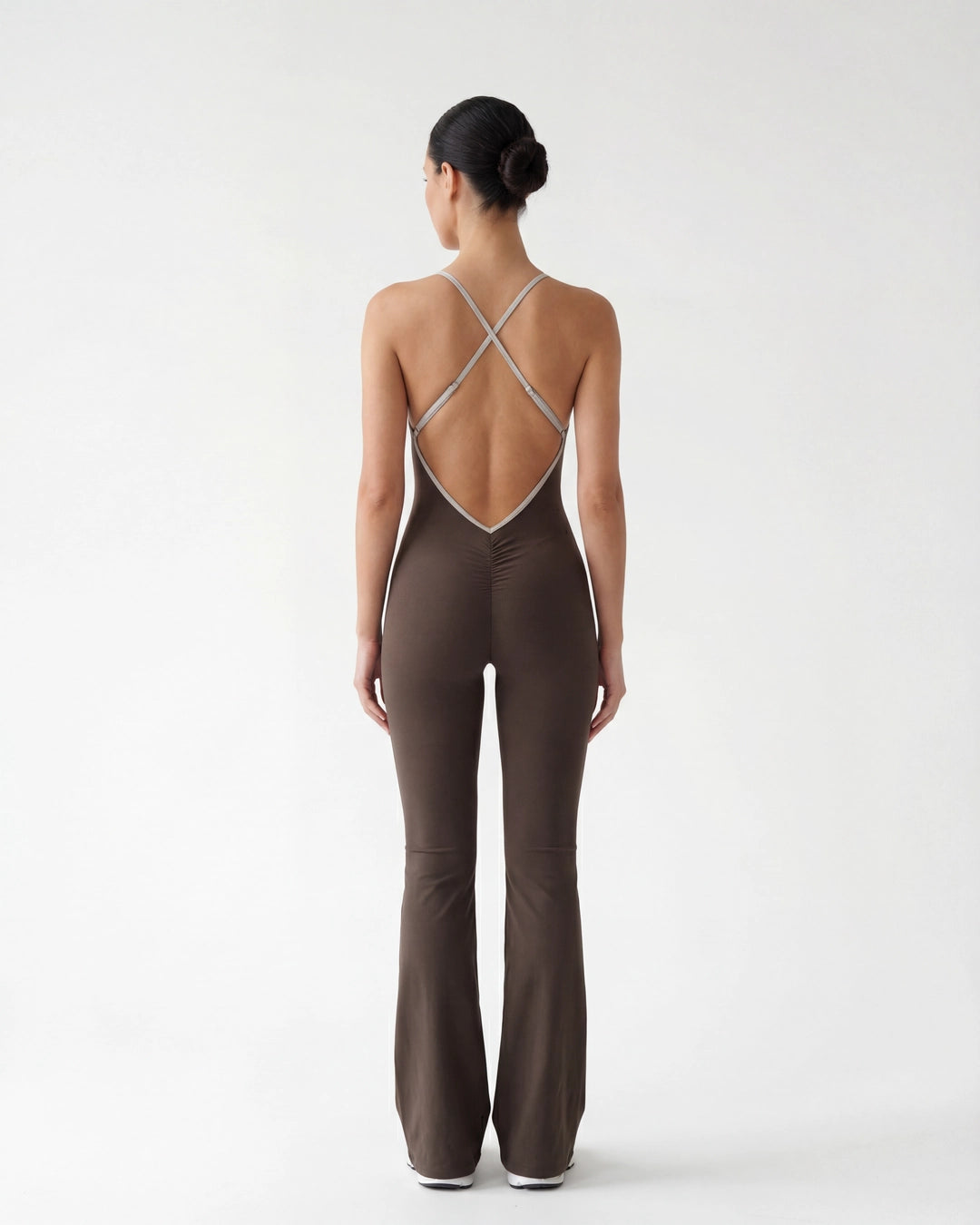 Open-Back Flare Leg Jumpsuit