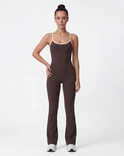 Open-Back Flare Leg Jumpsuit