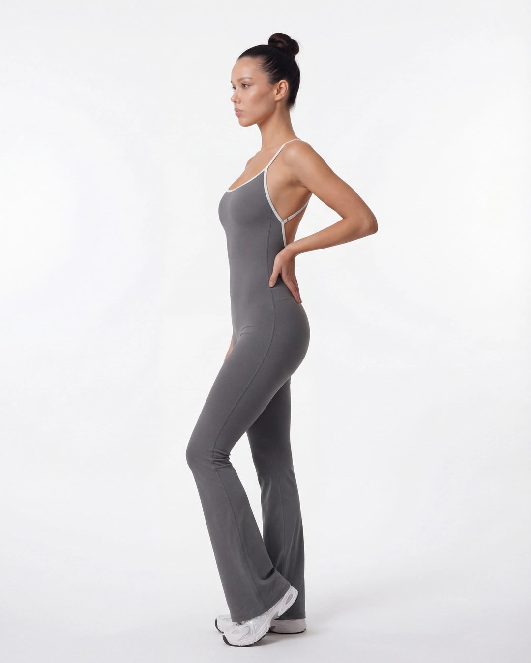 Open-Back Flare Leg Jumpsuit