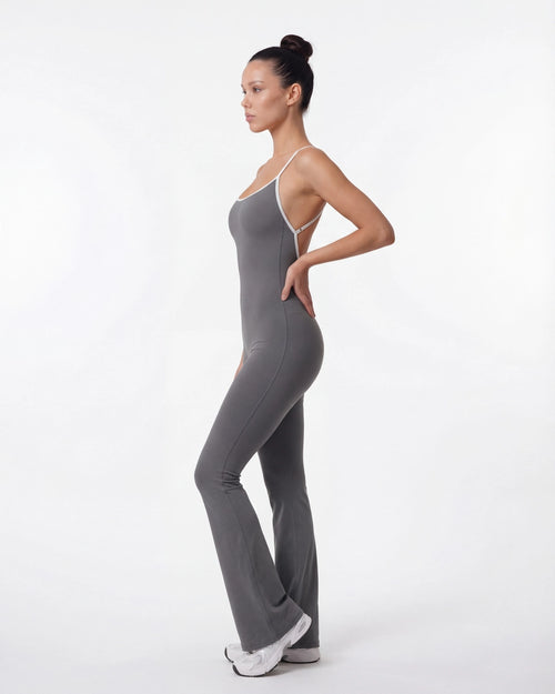 Open-Back Flare Leg Jumpsuit