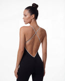 Open-Back Flare Leg Jumpsuit