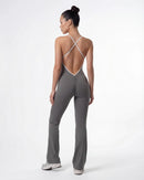 Open-Back Flare Leg Jumpsuit