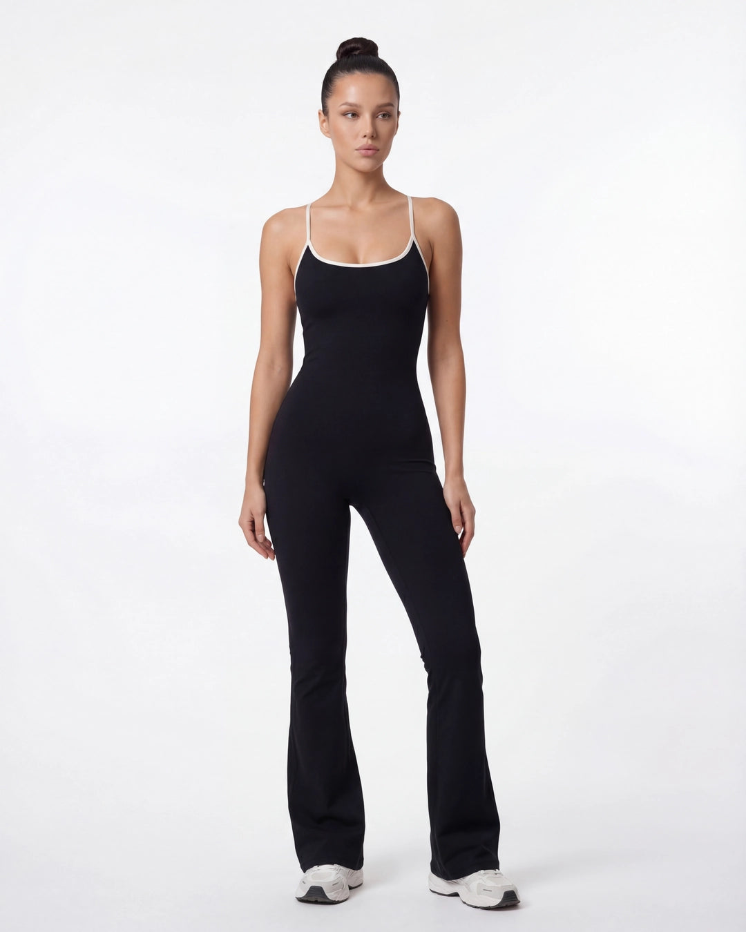 Open-Back Flare Leg Jumpsuit