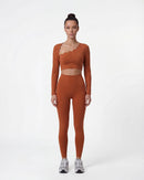 Hollow-Out Long Sleeve Crop Top