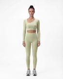 Hollow-Out Long Sleeve Crop Top