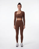 Hollow-Out Long Sleeve Crop Top