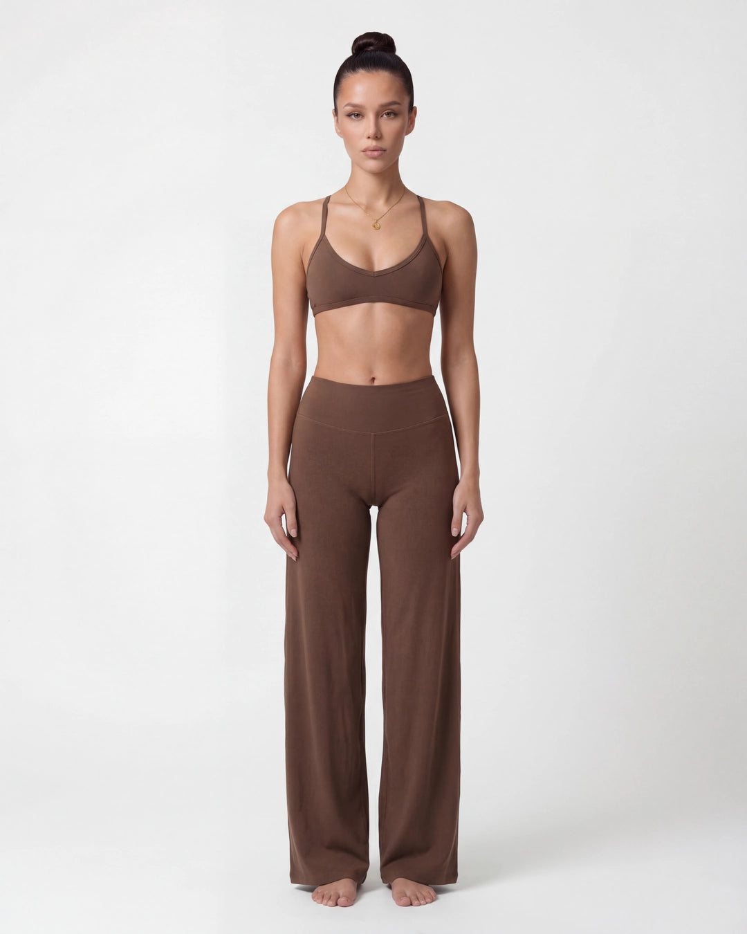 Wireless Sports Bra & Wide Leg Pants Set