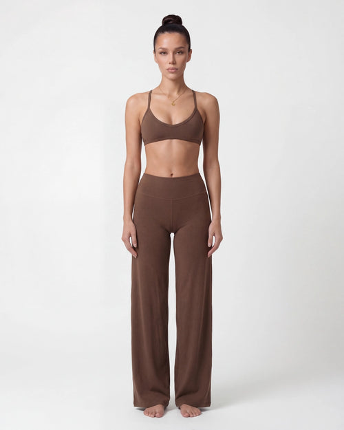 Wireless Sports Bra & Wide Leg Pants Set