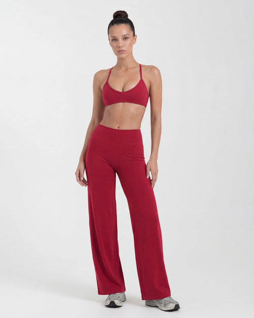 Wireless Sports Bra & Wide Leg Pants Set