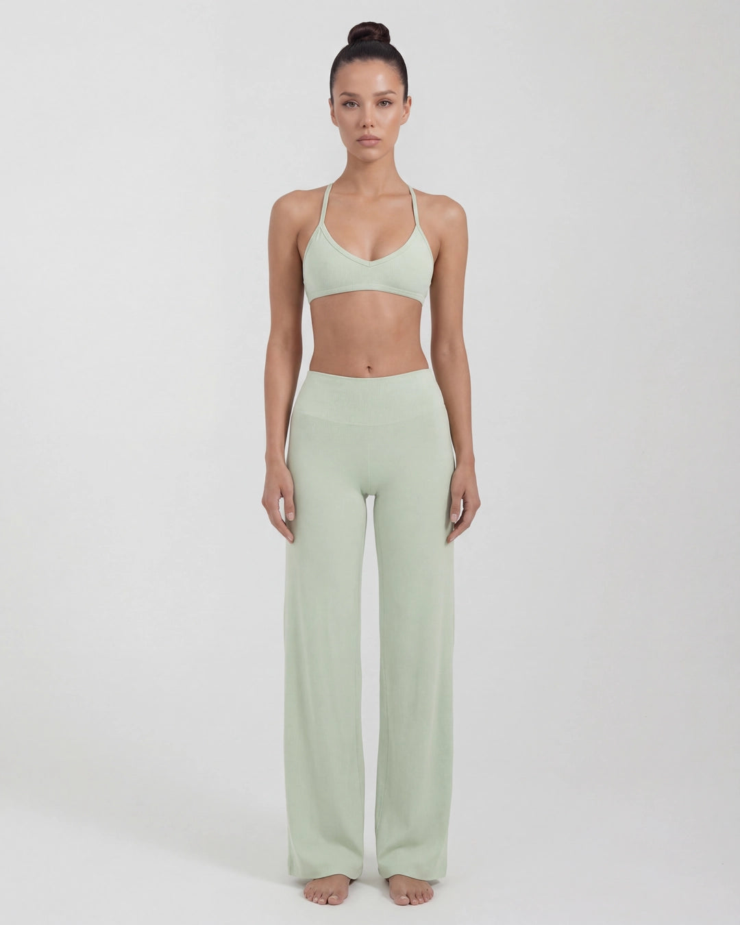 Wireless Sports Bra & Wide Leg Pants Set