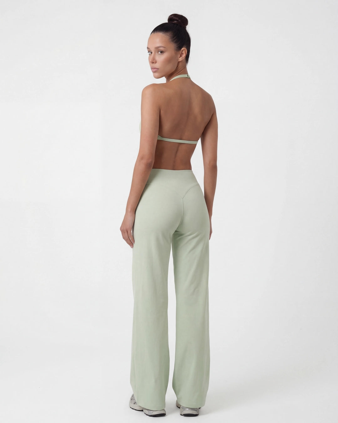 Wireless Sports Bra & Wide Leg Pants Set