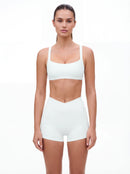 Cross-Waist Biker Shorts & Suspender Sports Bra Set