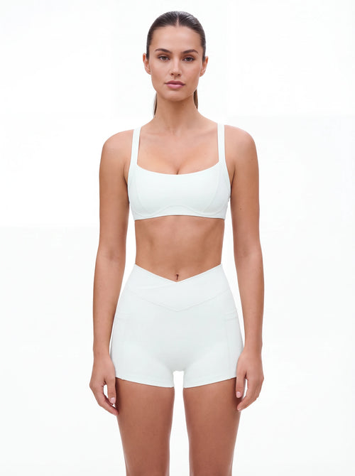 Cross-Waist Biker Shorts & Suspender Sports Bra Set
