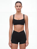 Cross-Waist Biker Shorts & Suspender Sports Bra Set