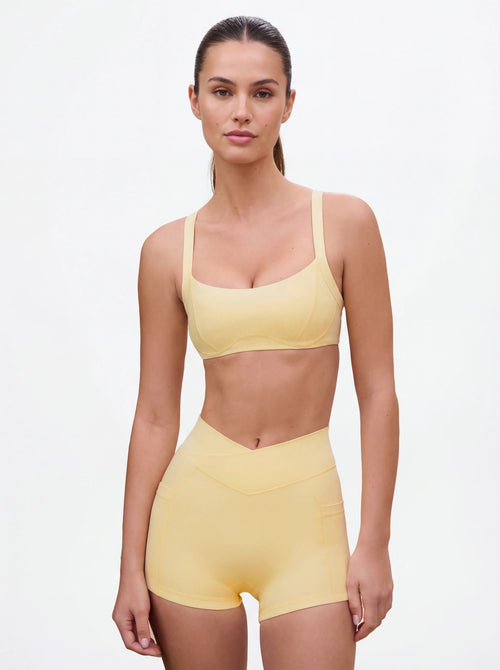 Cross-Waist Biker Shorts & Suspender Sports Bra Set