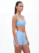 Cross-Waist Biker Shorts & Suspender Sports Bra Set