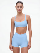 Cross-Waist Biker Shorts & Suspender Sports Bra Set
