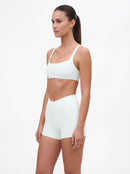 Cross-Waist Biker Shorts & Suspender Sports Bra Set
