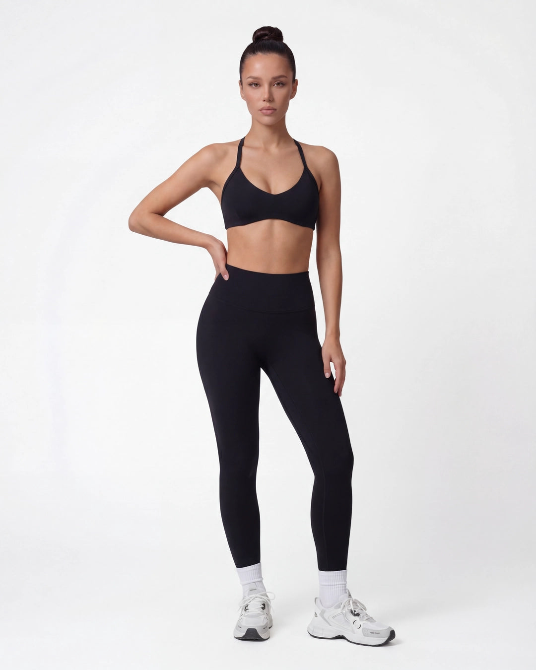 Open-Back Wireless Sports Bra & Leggings Set