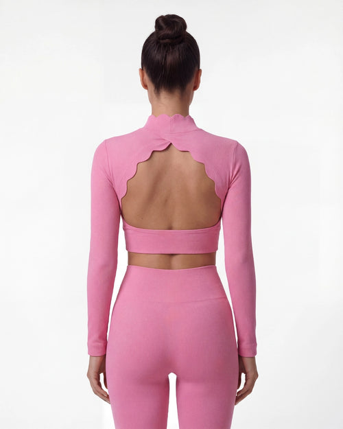 Open-Back Long Sleeve Crop Top