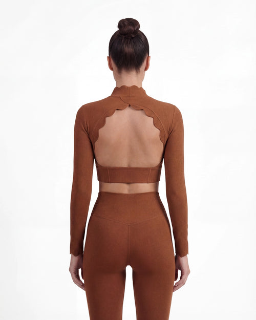 Open-Back Long Sleeve Crop Top