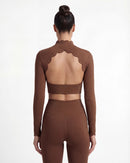 Open-Back Long Sleeve Crop Top