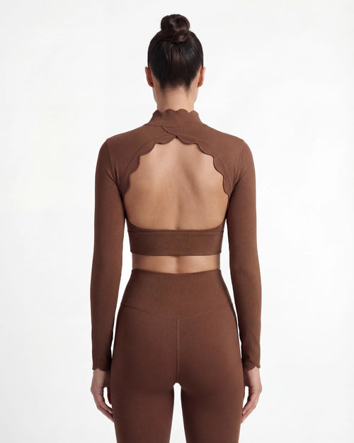 Open-Back Long Sleeve Crop Top