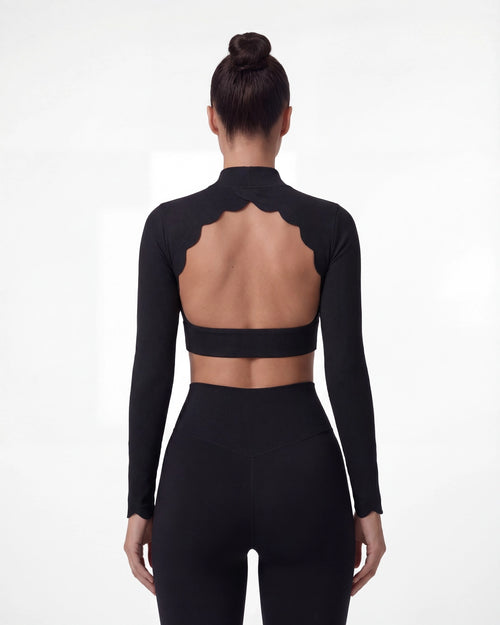 Open-Back Long Sleeve Crop Top