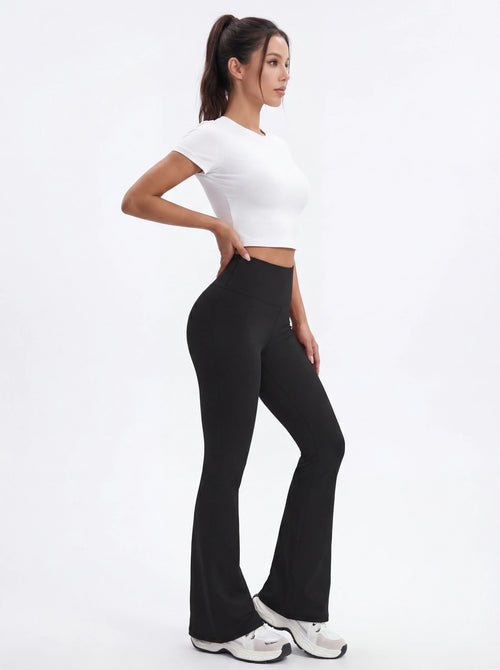 High-Waisted Flare Yoga Pants for Women — Sculpting Wide Leg