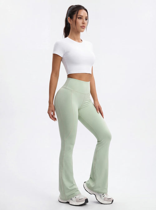 High-Waisted Flare Yoga Pants for Women — Sculpting Wide Leg